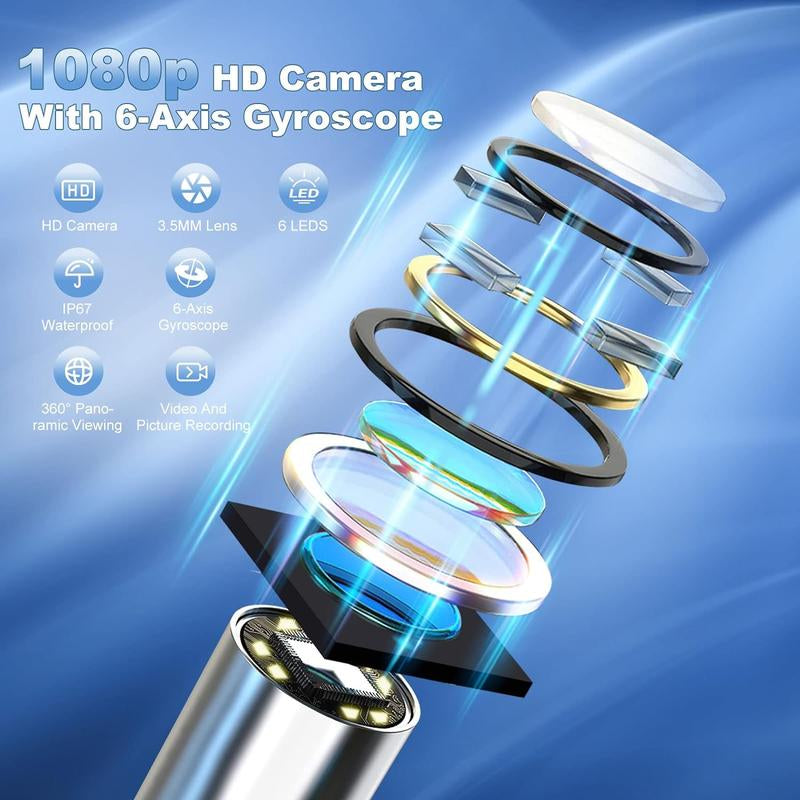 [FONENYCA] Ear Wax Removal Kit with Light Ear Camera 6 Ear Spoon for Ios & Android Earpick Flashlight Black Thanksgiving Christmas Gift Set